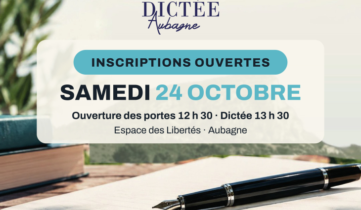 La Grande dictée d'Aubagne : les inscriptions sont ouvertes !